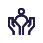 icon of two hands holding up a person 
